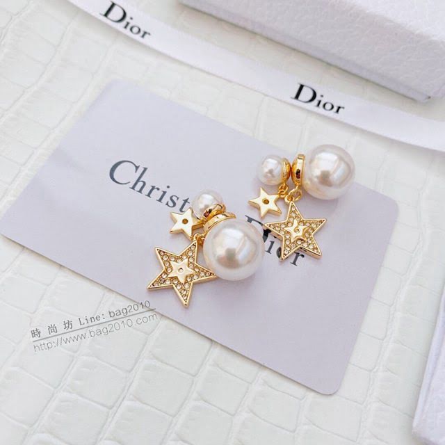 Dior飾品 迪奧經典熱銷款925銀針星星珍珠耳釘耳環  zgd1470